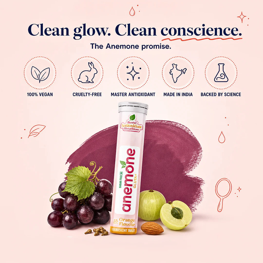 anemone Gluta+ Antioxidant Glutathione Orange Flavoured Effervescent Tablets, glowing skin, Sugar Free, 15 Tablets - Image 6