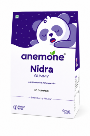anemone Nidra Sleep Gummies | Melatonin & Ashwagandha | Strawberry Flavour | 30 Vegan Gummies | Gluten Free