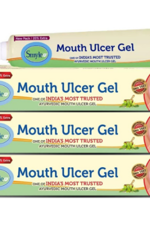 Smyle Mouth Ulcer Gel | Cures Painful Mouth Ulcers, Soothes Burning Sensation and Eliminates Pain |100% Ayurvedic | For All Age Groups, Suitable for Even Pregnant Women - 12 gm Each(Pack of 3)